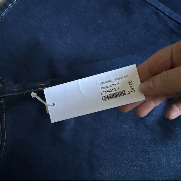 Ultimate Denim Pull On Bootcut Soft Surroundings Tidal Blue Wash XL 18 NEW - Picture 11 of 16
